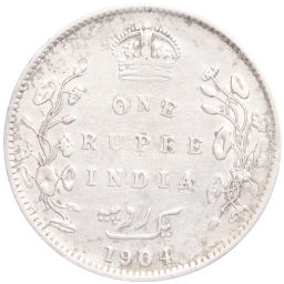 Монета 1 рупия 1904 года В Британская Индия