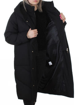 8836 BLACK Пальто зимнее женское (150 гр. холлофайбер)