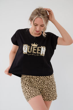 Пижама женская из футболки и шорт из кулирки Сафари песочный - Амадэль фото 6