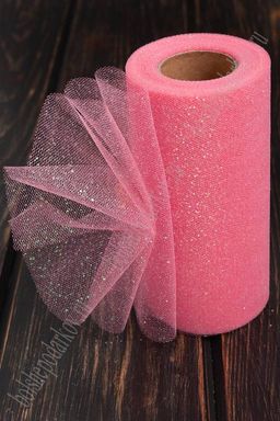 Фатин с блестками 15 см*25 ярд (SF-604) коралловый №43