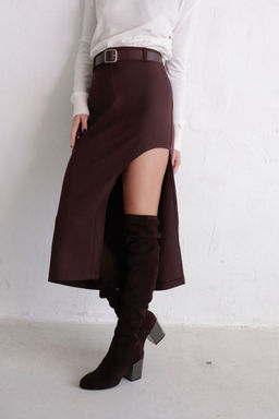 11591 Юбка с вырезом кофейная - Martichelli фото 7