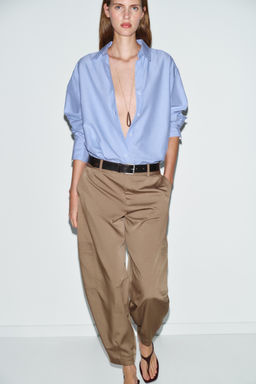 HIGH-WAIST CARGO TROUSERS - Zara фото 3