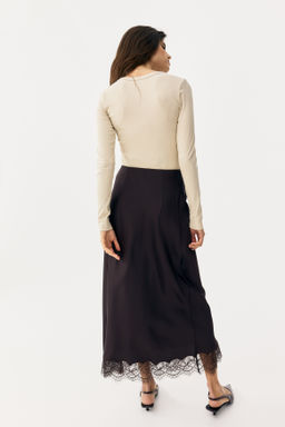 MAMA Falda de sat?n con ribete de encaje - H&m фото 6