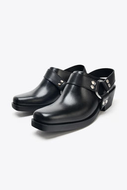 LEATHER BIKER CLOGS - Zara фото 11