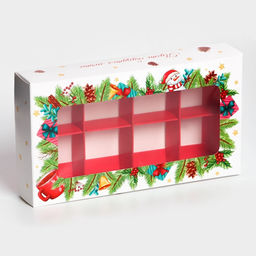 Цена за 5 шт. Коробка под 8 конфет «С Новым годом!», 9.8×17.7×3.5 см