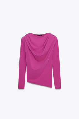 DRAPED TOP WITH SHOULDER PADS - Zara фото 6