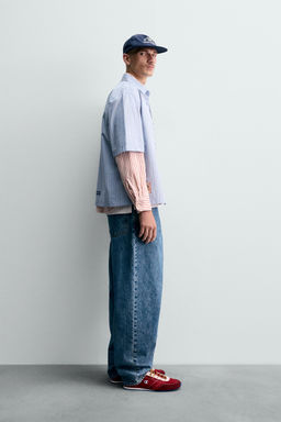 STRIPED SHIRT WITH PATCHES CHAMPION ® X ZARA  фото 4