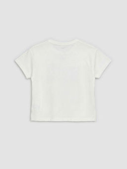 Bisiklet Yaka Barbie Bask?l? K?z ?ocuk Ti??rt