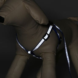 Комплект светоотражающий Косточки, ошейник 120 х 1 см, ОШ 28-36 см, ОГ 28-36 см, синий - Пижон фото 2