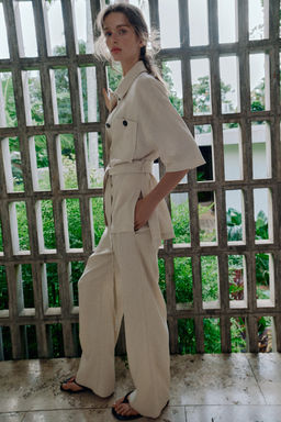 PANTAL?N SAFARI CON LINO / Beige claro - Zara фото 6