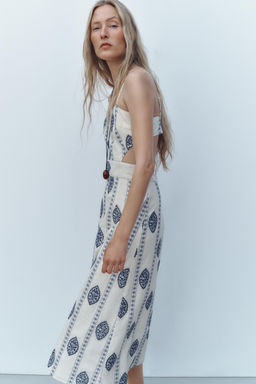 MIDI DRESS WITH CUT-OUT EMBROIDERY - Zara фото 12