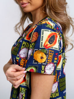 924 Халат "Тропики/синий"