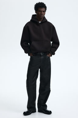 Sudadera efecto neopreno con capucha Loose Fit - H&m фото 5