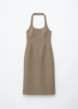 Vestido midi con cuello halter