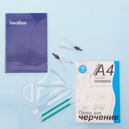 Готовальня 4 предмета (циркуль, грифель, удлинитель, рейсфедер), в пластиковом пенале - Calligrata фото 4