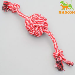 Игрушка канатная Большой шар (7 см) с ручками, 32 см, до 80 г, микс цветов