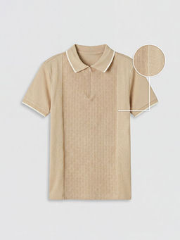 Polo Yaka Dokulu Erkek ?ocuk Ti??rt