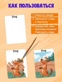 Обучающие карточки для детей Английский по волшебству арт. 56902/ 10 ПРИРОДА гидрохромная краска/ мелованный картон 300 г/м2 - Феникс+ фото 3