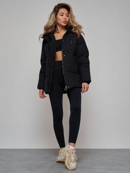 Зимняя женская куртка модная с капюшоном черного цвета 52308Ch - Holdluck фото 19