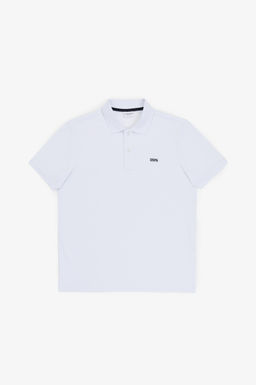 Erkek Regular Fit Polo Yaka Beyaz Basic Ti__rt