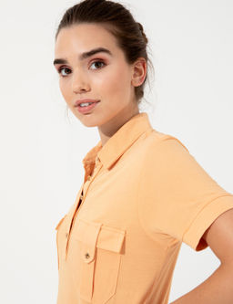 Turuncu Polo Yaka Elbise - Pierre cardin фото 3