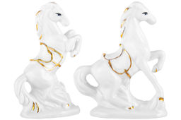 Набор фигурки декоративные 2 пр. 5,5*3*8,5 см, 6,5*2,5*8,5 см Лошади белая с золотом, фарфор - Elan gallery фото 6