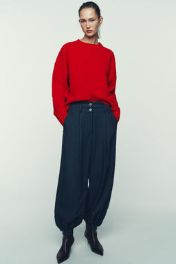 PINSTRIPED BALLOON TROUSERS