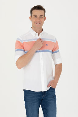U. S. Polo Assn / Мужская белая рубашка с длинным рукавом - U.s. polo assn фото 10