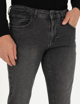 Antrasit Slim Fit Jean Pantolon