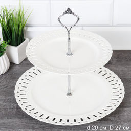 Ваза для фруктов 2-х ярусная / R-631 /уп 11/