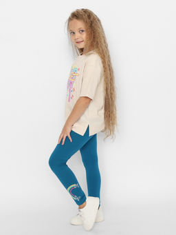 CRB wear/CWKG 70453-39-389 Брюки модель легинсы для девочки,морская волна/Ex.Cherubino  фото 3