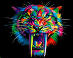 Алмазная мозаика на подрамнике 40x50 Тигр разноцветный / YSH0037 /уп 30/полное заполнение