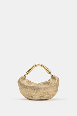 BOLSO DE MANO EFECTO METALIZADO / Dorado - Zara фото 3