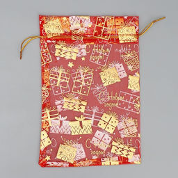 Цена за 20 шт. Мешочек подарочный органза Новогодние игрушки, 16 х 24 см +/- 1.5 см - Дарите счастье фото 5