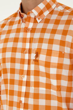 Мужская рубашка с длинным рукавом кирпичного цвета - U.s. polo assn фото 7