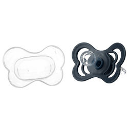 Соска - пустышка силиконовая классическая M&B, от 0 мес., с колпачком, синий