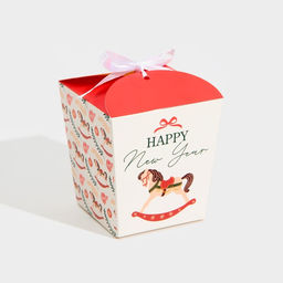 Цена за 5 шт. Бонбоньерка новогодняя «Новый год 2026: Лошадка», 7.5×8×7.5 см