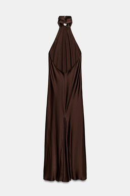 VESTIDO LARGO CUELLO HALTER ZW COLLECTION / Marr?n - Zara фото 8