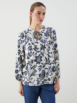 Ba?lamal? Yaka Desenli Bluz