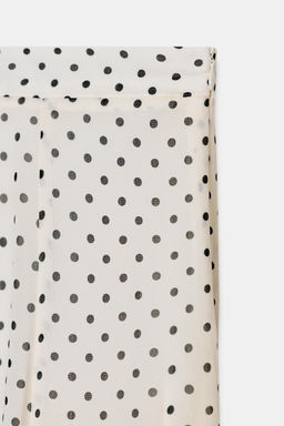 FALDA MIDI LUNARES ZW COLLECTION / Blanco / Negro - Zara фото 9