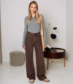 Джинсы #КТ6176, коричневый