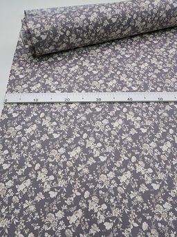 Импорт. хлопок "Летняя мелодия" цв.серый с лиловым оттенком, ш.1.5м, хлопок-100%, 100гр/м.кв