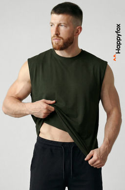Мужская футболка оверсайз без рукавов Happyfox