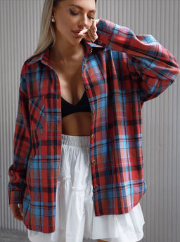 K11205 Рубашка OVER SIZE СВ_РОЗОВЫЙ_02 - Brand фото 7