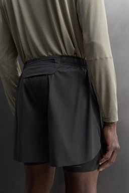 PANTALONES CORTOS RUNNING 2 EN 1 / Verde gris - Zara фото 4