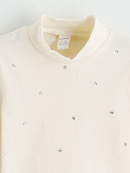 Bal?k?? Yaka Desenli K?z ?ocuk Ti??rt