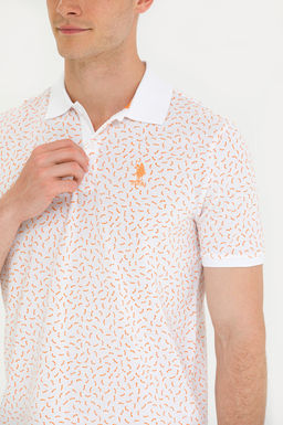 Мужская оранжевая футболка с воротником-поло - U.s. polo assn фото 7