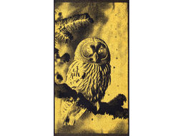 Полотенце махровое 6с103.412ж1 Фото-сова(т.желтый) 50х90см