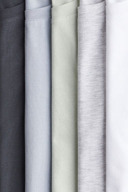Pack de 5 camisetas en punto de algod?n - H&m фото 3