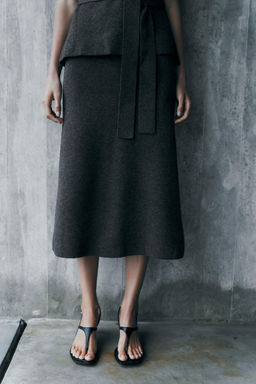 FALDA MIDI PUNTO / Gris - Zara фото 2